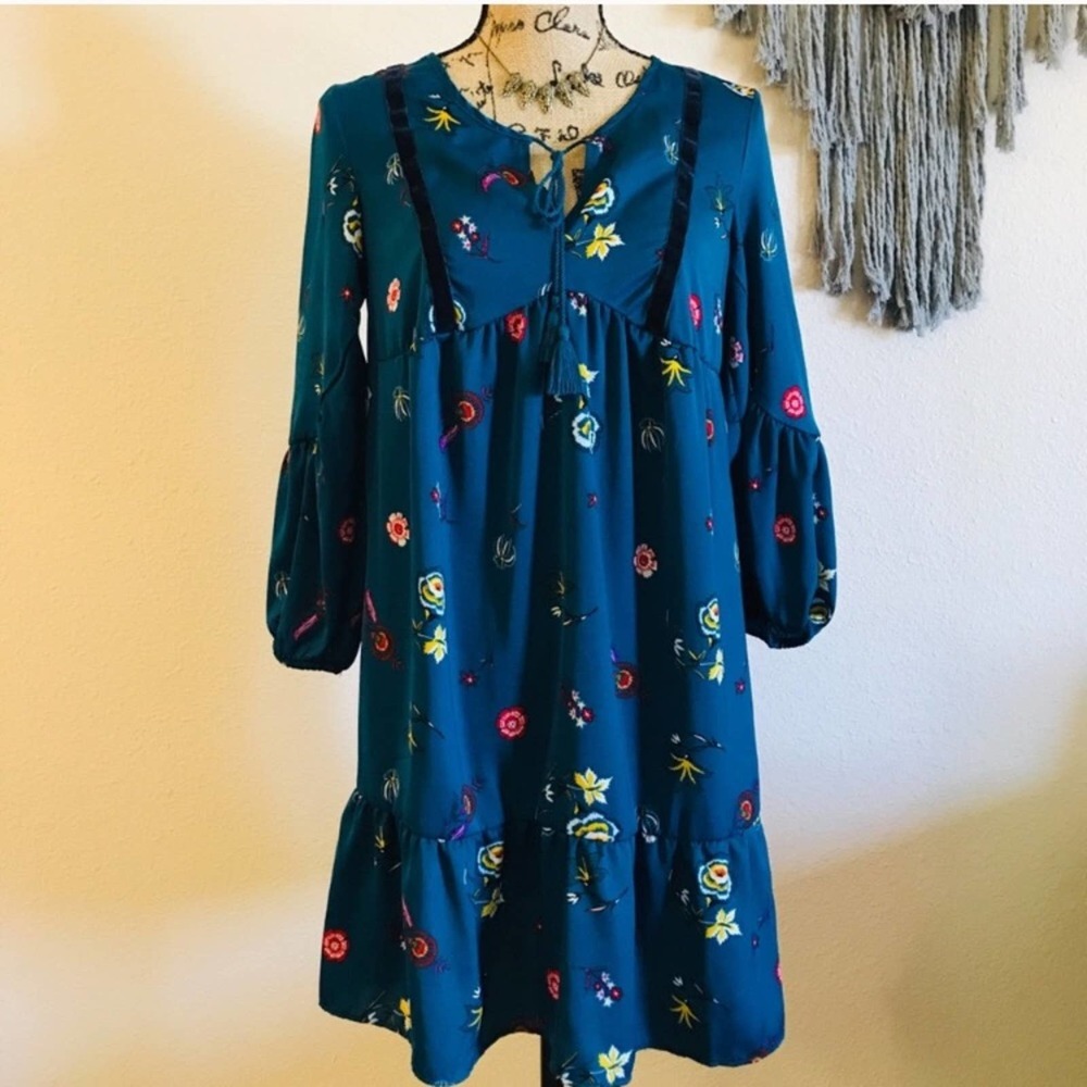 Old Navy Teal Tassel Dress XS